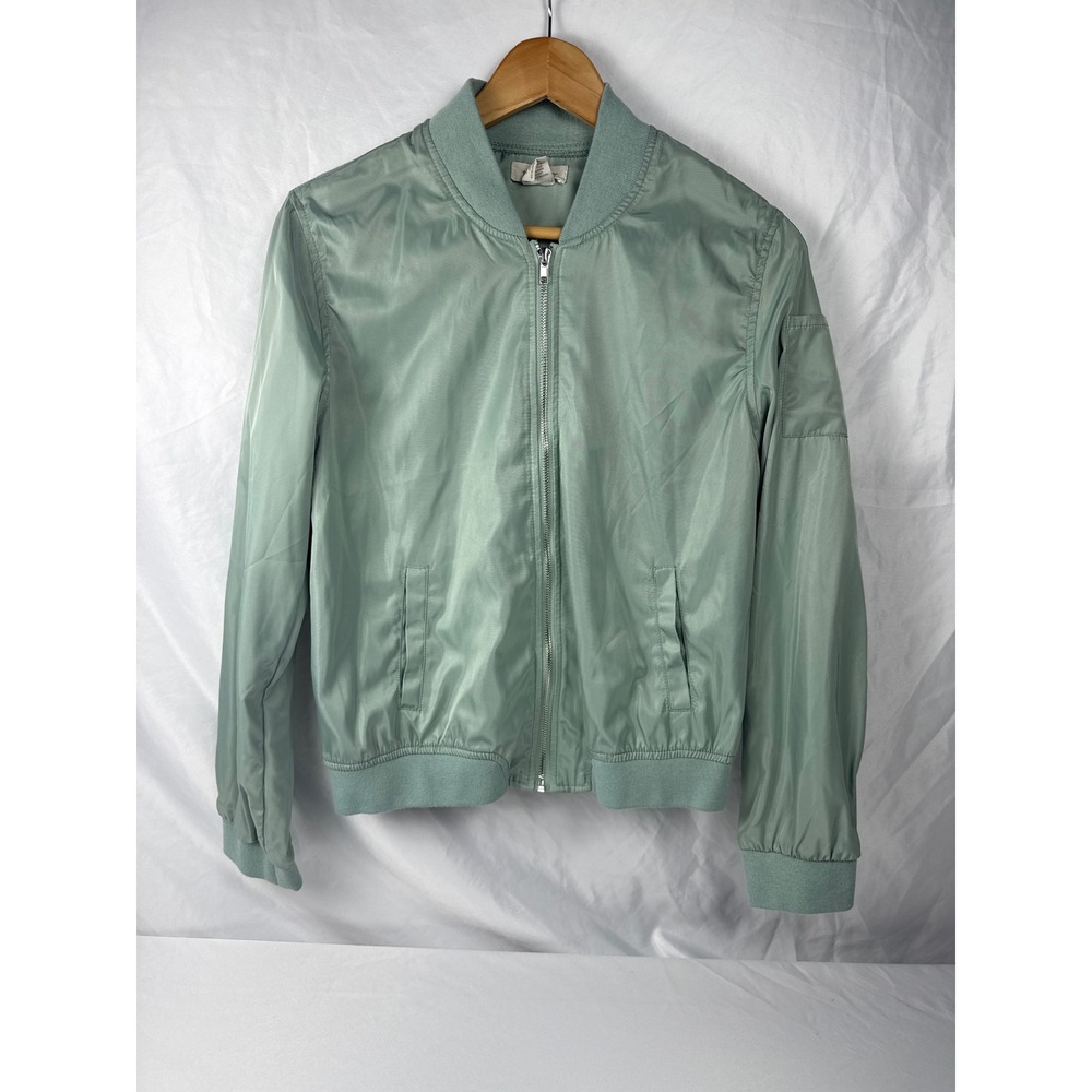 Passport Womens Green‎ Bomber Jacket Large Zip Front Lightweight